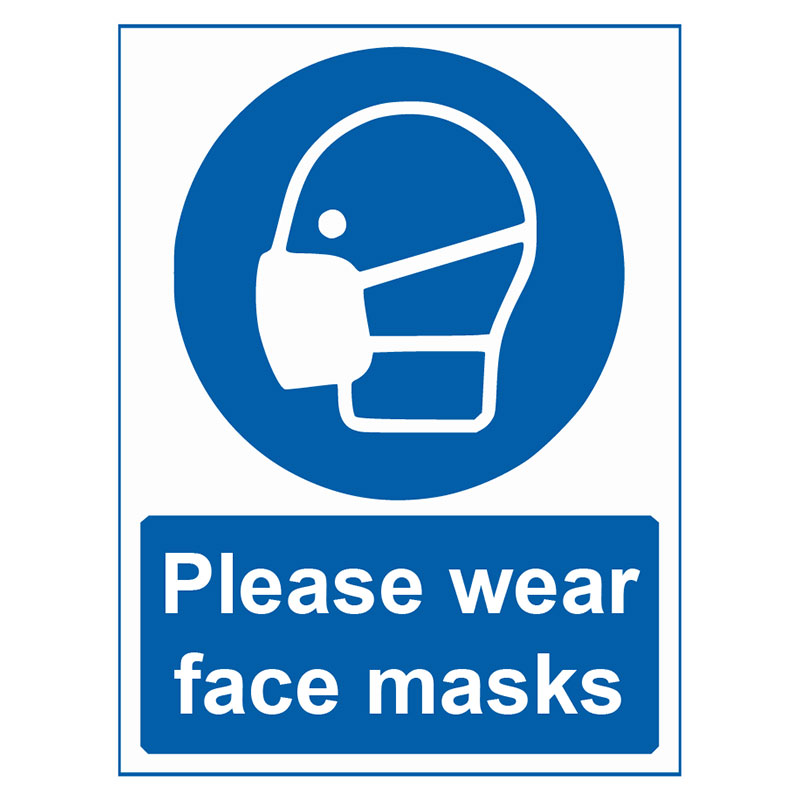 Covid poster featuring a 'Face Mask' reminder for health safety