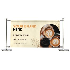 Pre-Designed Cafe Barrier Banner - Coffee Cheers