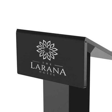 Black Acrylic Lectern - Logo Graphic