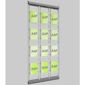 12xA4 Rotating LED Cable Window Display