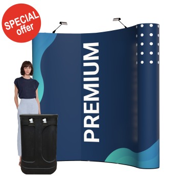 3x3 special offer pop-up-stand with drum and lights