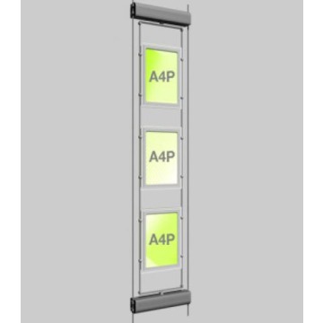 3xA4 Rotating LED Cable Window Display