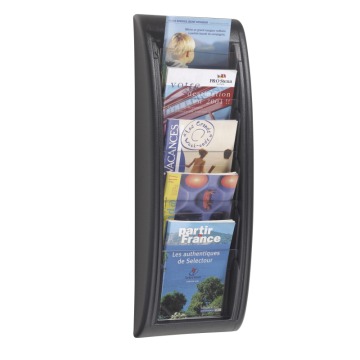 A5 Wall Mount Literature Rack - Black