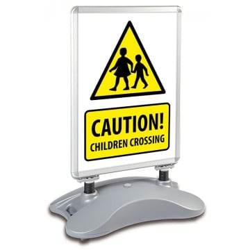 School A1 Windjammer Pavement Sign - Caution Children Crossing