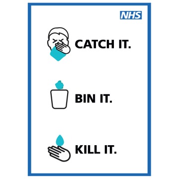 Catch It, Bin It, Kill It - Pack of 10 - A2 Poster or Sticker