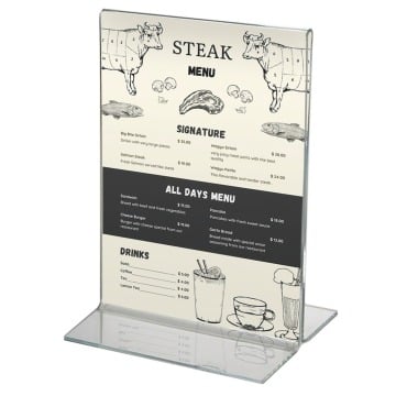 Clear Acrylic Menu Holder - A4 - Portrait