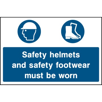 Please Wear a Hard Hat Signs - Pack of 6 | Correx | Foamex | Dibond | Vinyl