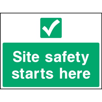 Site Safety Starts Here Safety Signs - Pack of 6 | Correx | Foamex | Dibond | Vinyl