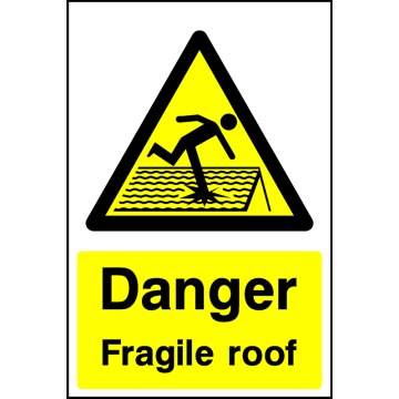 Danger Fragile Roof Signs - Pack of 6 | Correx | Foamex | Dibond | Vinyl