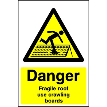 Danger Use Crawl Boards Signs - Pack of 6 | Correx | Foamex | Dibond | Vinyl