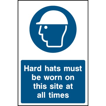 Hard Hats Must Be Worn Signs - Pack of 6 | Correx | Foamex | Dibond | Vinyl