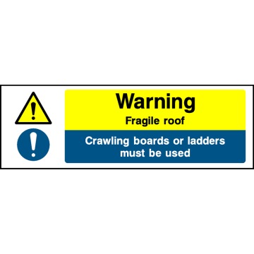 Warning Fragile Roof - Pack of 6 | Correx | Foamex | Dibond | Vinyl