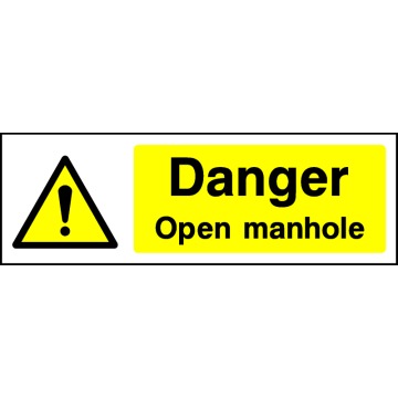 Danger Open Manhole - Pack of 6 | Correx | Foamex | Dibond | Vinyl