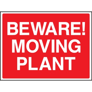 Beware Moving Plant Safety Signs - Pack of 6 | Correx | Foamex | Dibond | Vinyl