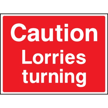 Caution Lorries Turning Safety Signs - Pack of 6 | Correx | Foamex | Dibond | Vinyl