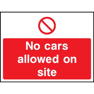 No Cars Allowed on Site Safety Signs - Pack of 6 | Correx | Foamex | Dibond | Vinyl