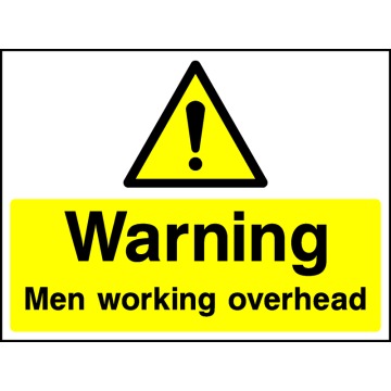 Danger Men Working Overhead Safety Signs - Pack of 6 | Correx | Foamex | Dibond | Vinyl