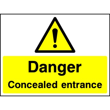 Danger Concealed Entrance Safety Signs - Pack of 6 | Correx | Foamex | Dibond | Vinyl