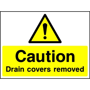 Caution Drain Covers Removed Safety Signs - Pack of 6 | Correx | Foamex | Dibond | Vinyl