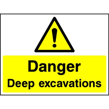 Deep Excavatation Safety Signs - Pack of 6 | Correx | Foamex | Dibond | Vinyl