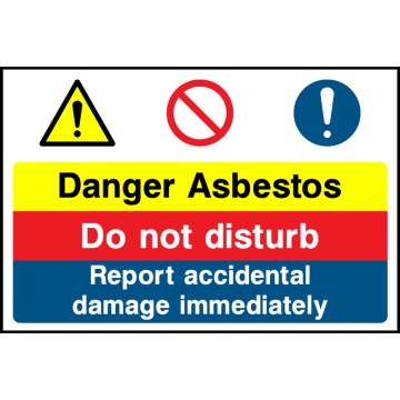 Danger Asbestos Do Not Disturb Sign - Correx | Foamex | Dibond