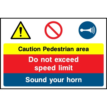 Caution Pedestrian Area Sign - Correx | Foamex | Dibond