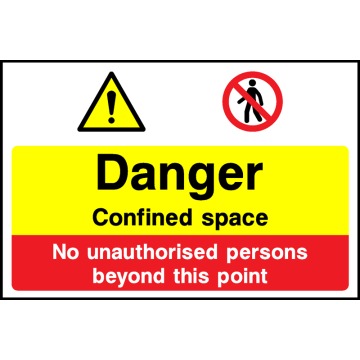 Danger Confined Space Sign - Correx | Foamex | Dibond