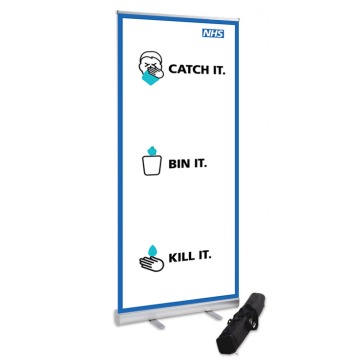 800mm Wide Banner Stand - Coronavirus Design 1