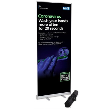 800mm Wide Banner Stand - Coronavirus Design 2