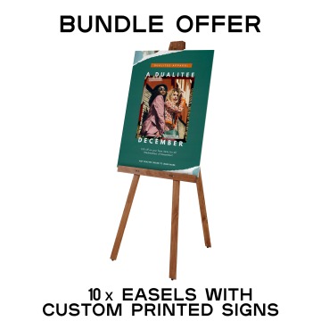 10 Easel + Printed Sign Bundle