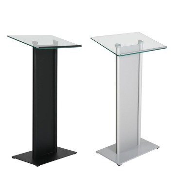 Modern Steel & Glass Podium - Black or Grey finish