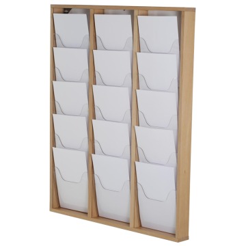 Wooden Wall Mounted Brochure Rack