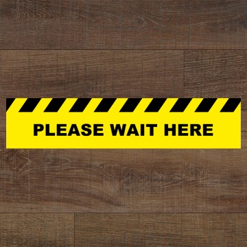 Please Wait Here Rectangle Floor Stickers - Pack of 6