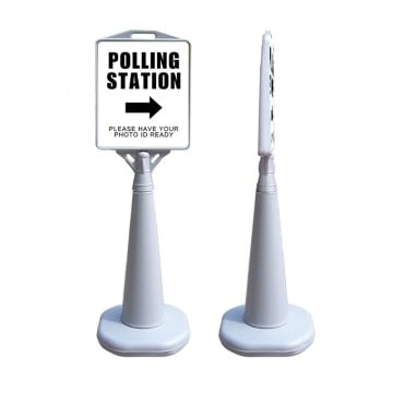 Polling Station Plastic Outdoor Sign Holder 