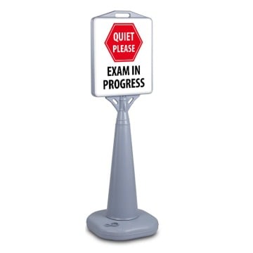 Quiet Please Exams in Progress Plastic Outdoor Sign Holder

