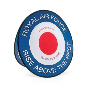 Circular pop out banner