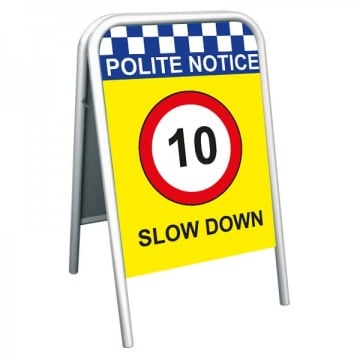 School Pavement Sign - Slow Down 10mph