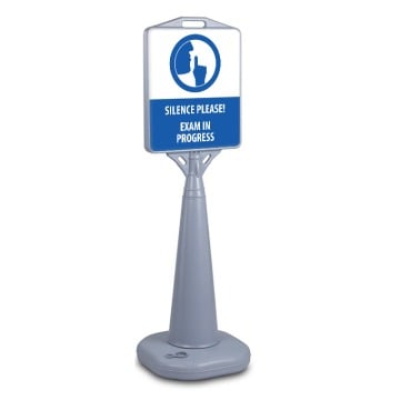 Silence Please Exams in Progress Plastic Outdoor Sign Holder
