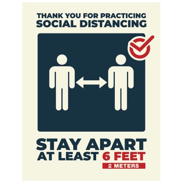 Thank You For Social Distancing - Pack of 10 - A2 Poster or Sticker