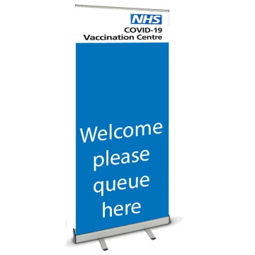 NHS Covid Vaccination Centre Banner Stand - 800mm