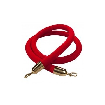 1.5m Red Velvet Rope - Gold End