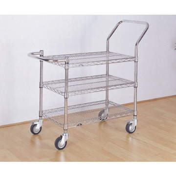 3 Tier Chrome Wire Trolley