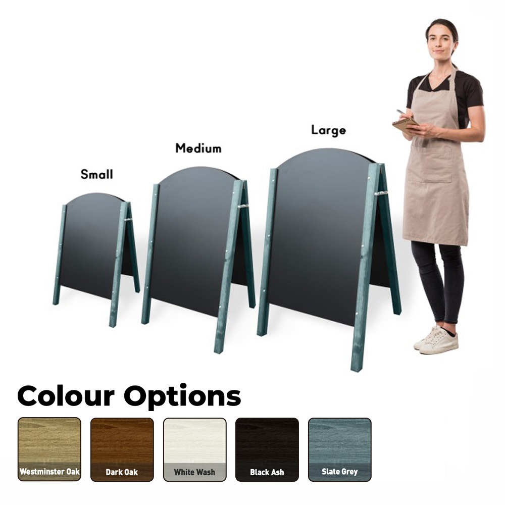 Economy Curved Top Outdoor Chalkboard in 5 Colours