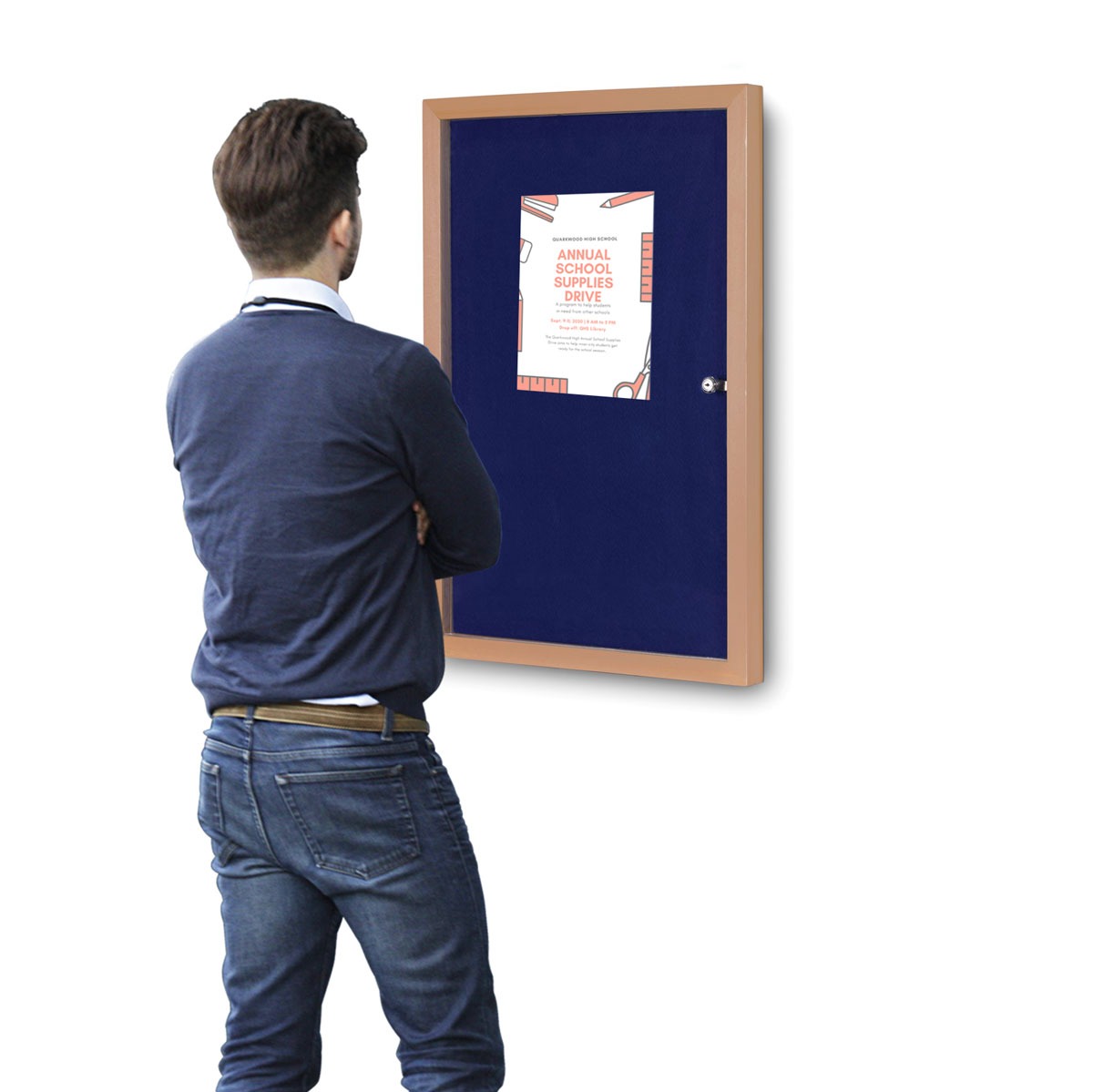 Wooden Lockable Noticeboard