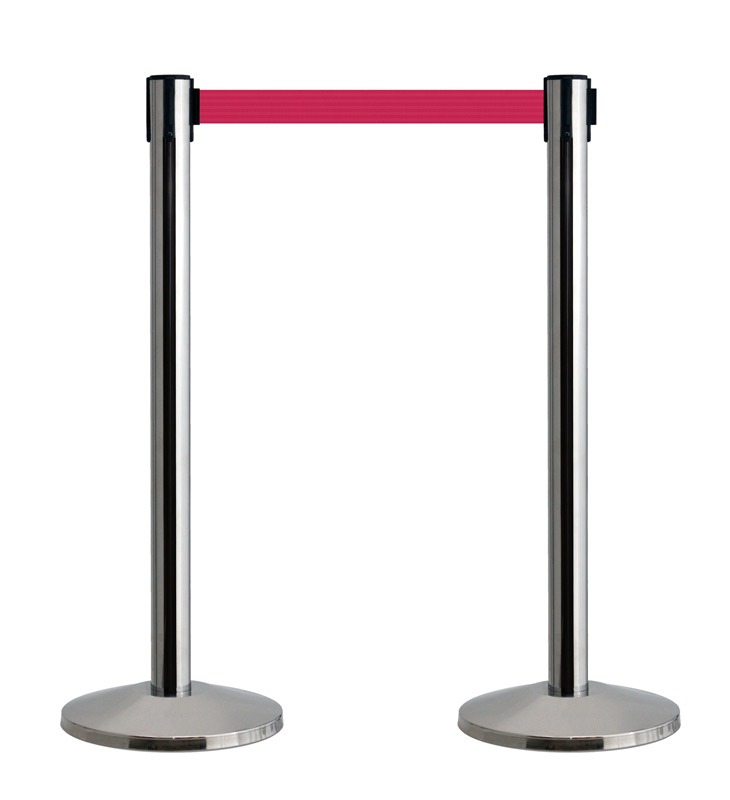 Pair of 2.3m Economy QueueWay Retractable Barriers - Silver Post