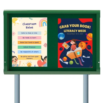 Schools Post Mounted Notice Board