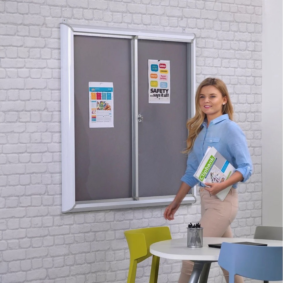 Lockable Sliding Door Notice Board