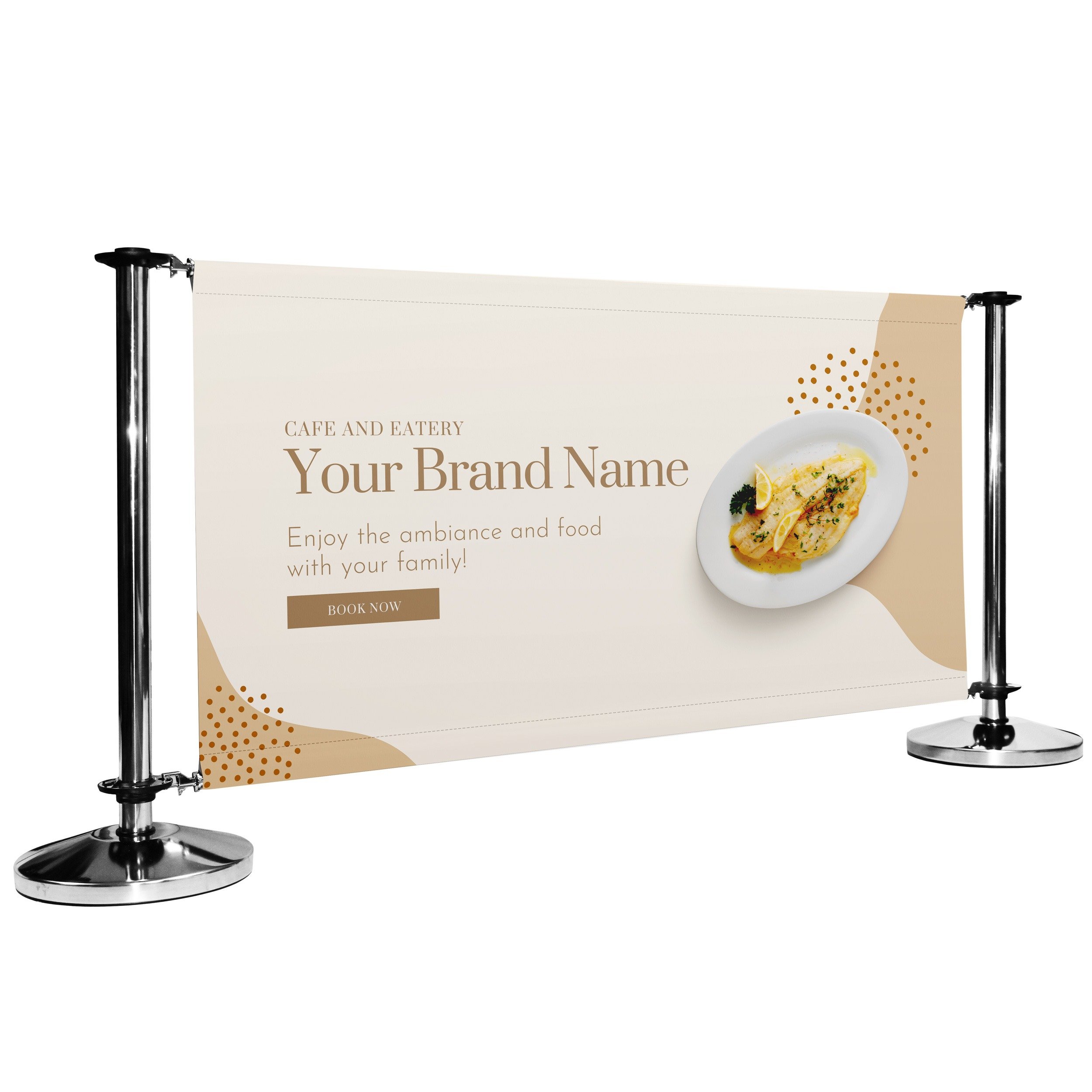 Pre-Designed Cafe Barrier Banner - Cafe And Eatery