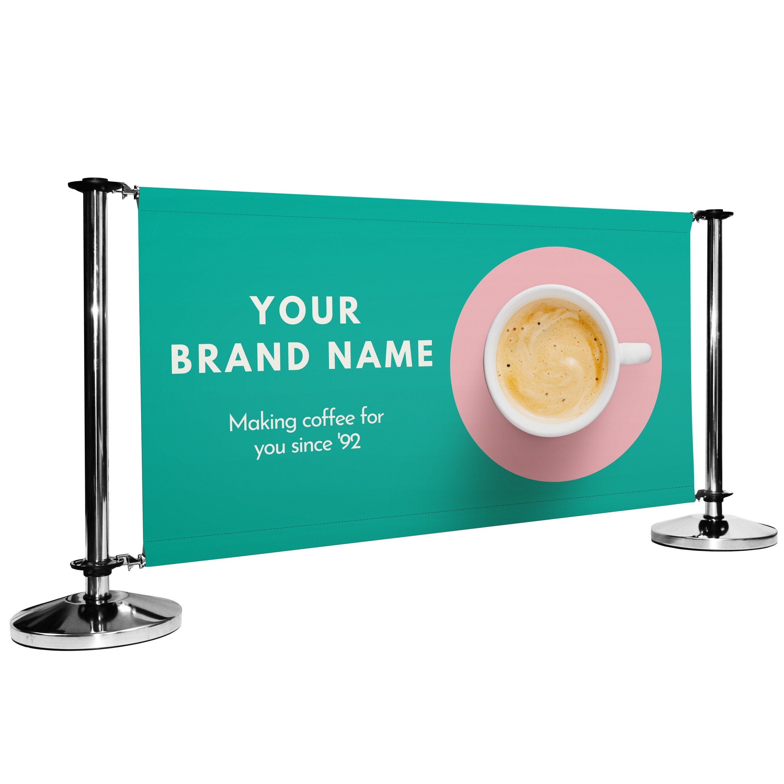 Pre-Designed Cafe Barrier Banner - Pastel Coffee