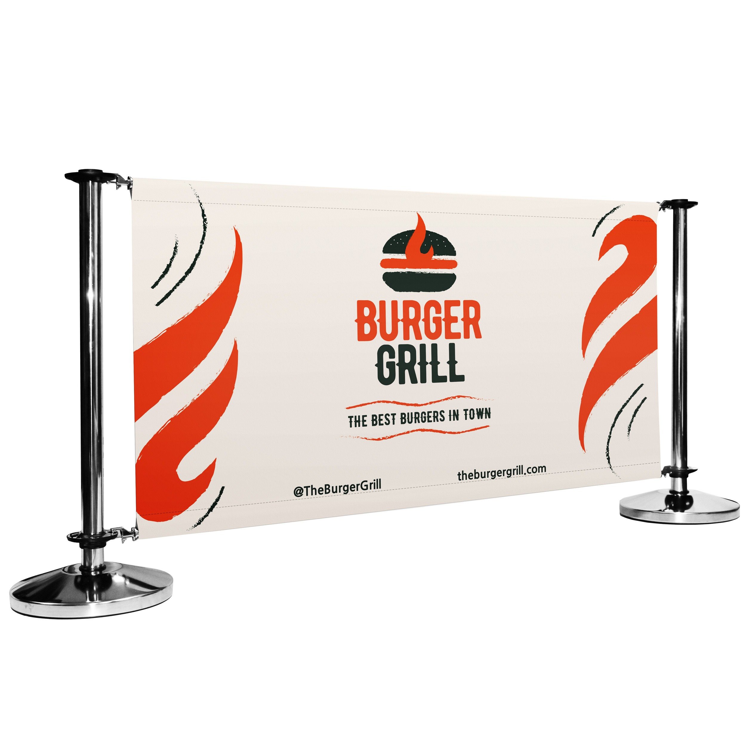 Pre-Designed Cafe Barrier Banner - Burger Grill